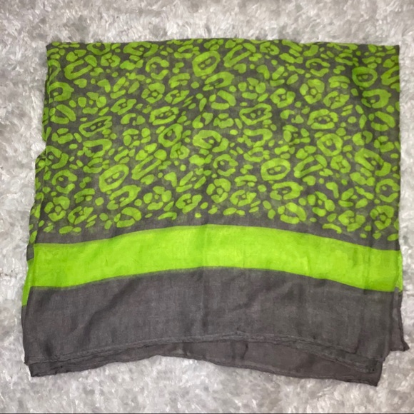 Neon Green & Grey Scarf